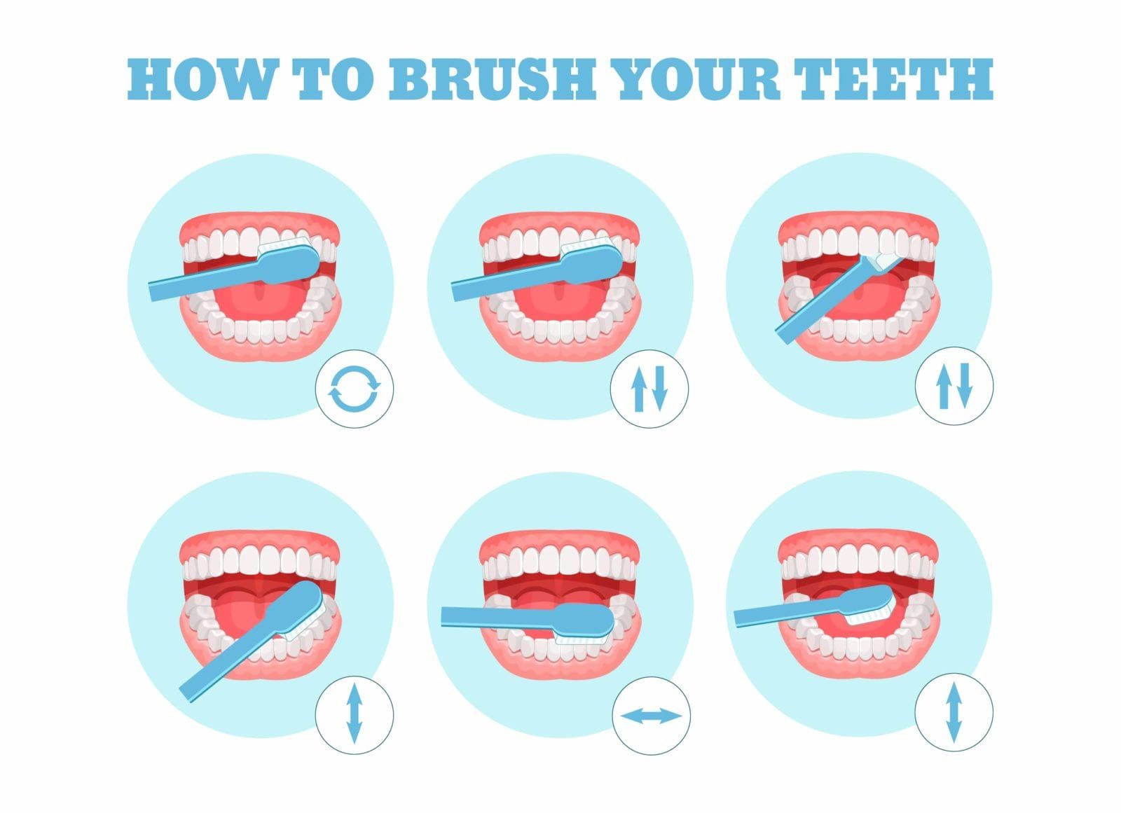 diagram on how to brush your teeth